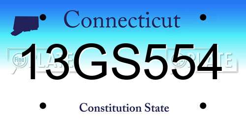 13GS554 Connecticut License Plate