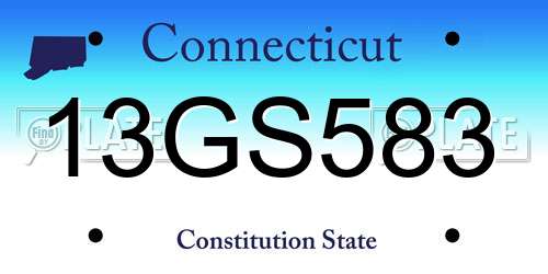 13GS583 Connecticut License Plate