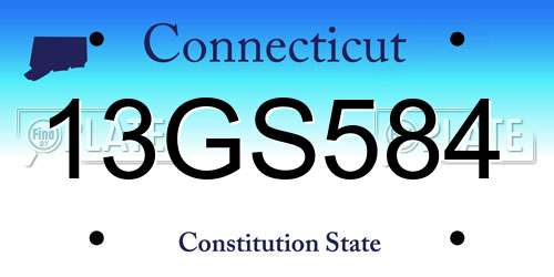 13GS584 Connecticut License Plate