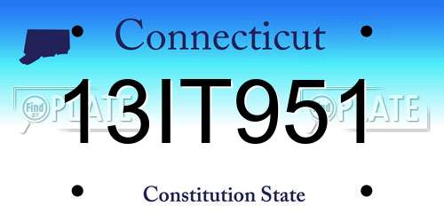 13IT951 Connecticut License Plate