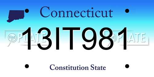 13IT981 Connecticut License Plate