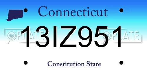 13IZ951 Connecticut License Plate