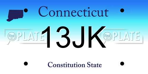 13JK Connecticut License Plate