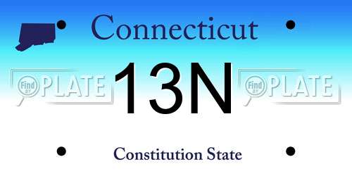 13N Connecticut License Plate
