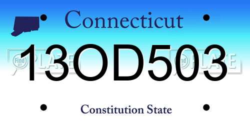 13OD503 Connecticut License Plate