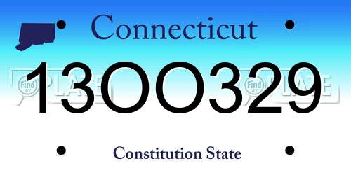 13OO329 Connecticut License Plate