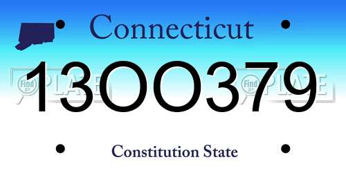 13OO379 Connecticut License Plate