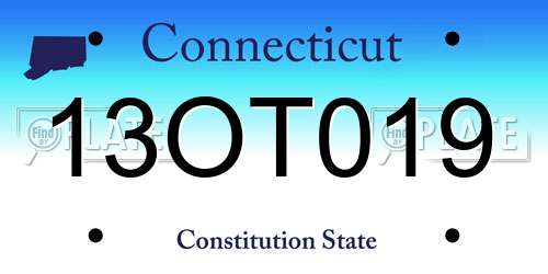 13OT019 Connecticut License Plate