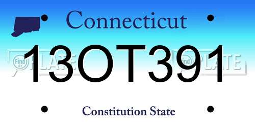 13OT391 Connecticut License Plate