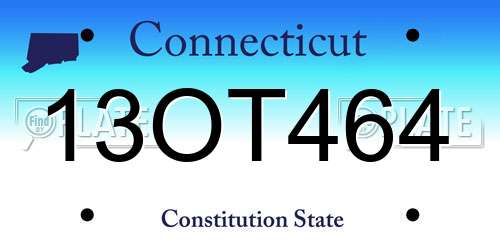 13OT464 Connecticut License Plate