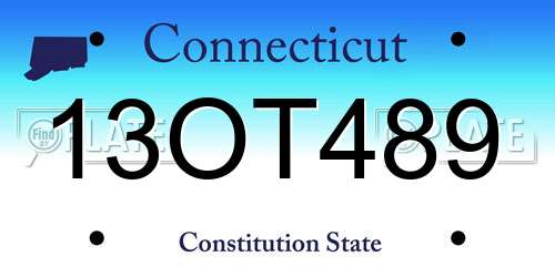13OT489 Connecticut License Plate