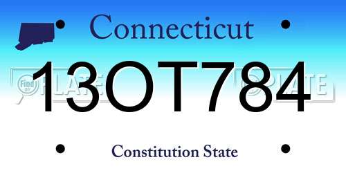13OT784 Connecticut License Plate