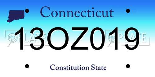 13OZ019 Connecticut License Plate