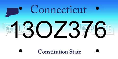 13OZ376 Connecticut License Plate