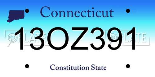 13OZ391 Connecticut License Plate