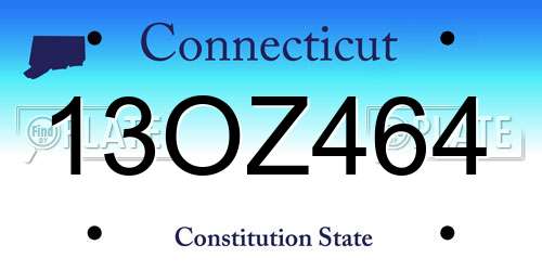 13OZ464 Connecticut License Plate