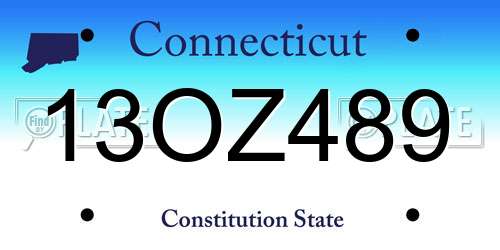 13OZ489 Connecticut License Plate