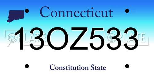 13OZ533 Connecticut License Plate