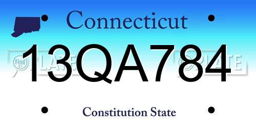 13QA784 Connecticut License Plate
