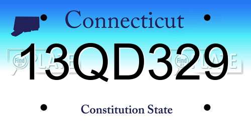 13QD329 Connecticut License Plate