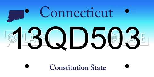 13QD503 Connecticut License Plate