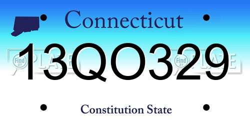 13QO329 Connecticut License Plate