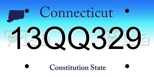 13QQ329 Connecticut License Plate