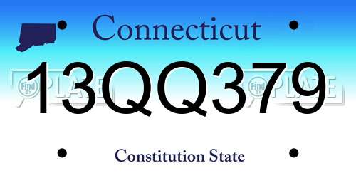 13QQ379 Connecticut License Plate