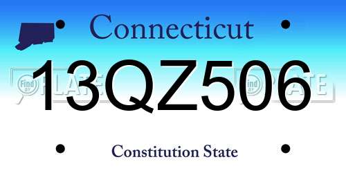 13QZ506 Connecticut License Plate