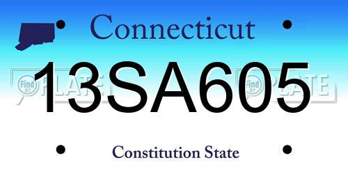 13SA605 Connecticut License Plate