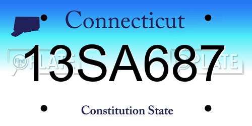 13SA687 Connecticut License Plate