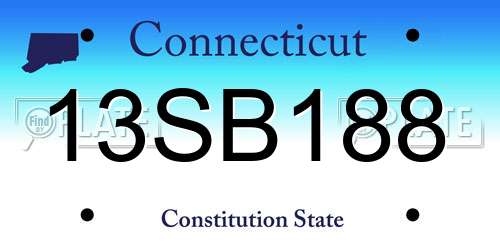 13SB188 Connecticut License Plate