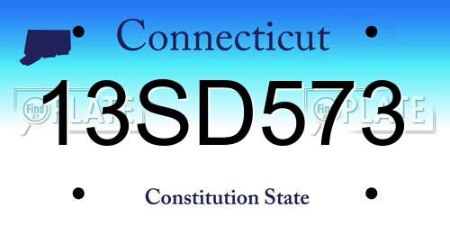 13SD573 Connecticut License Plate