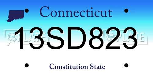 13SD823 Connecticut License Plate