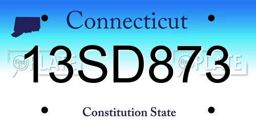 13SD873 Connecticut License Plate