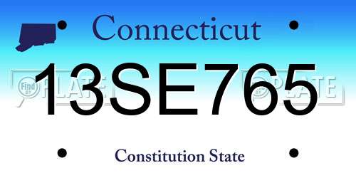 13SE765 Connecticut License Plate