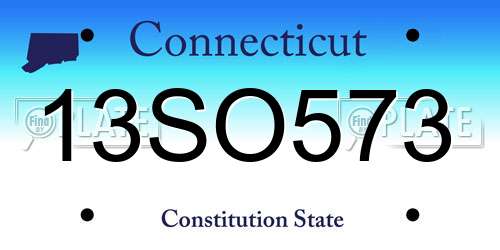 13SO573 Connecticut License Plate