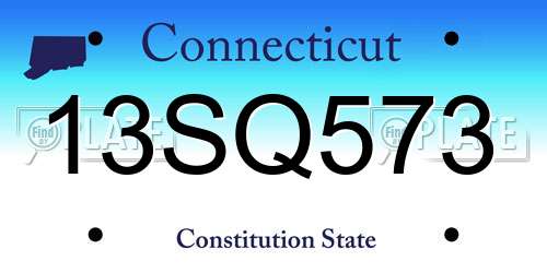 13SQ573 Connecticut License Plate