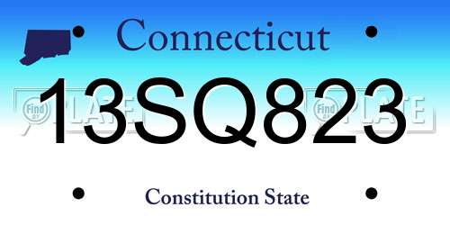 13SQ823 Connecticut License Plate