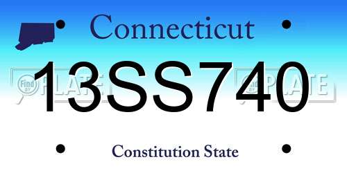 13SS740 Connecticut License Plate