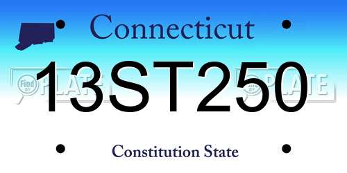 13ST250 Connecticut License Plate
