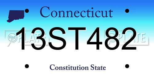 13ST482 Connecticut License Plate