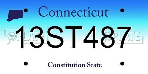 13ST487 Connecticut License Plate