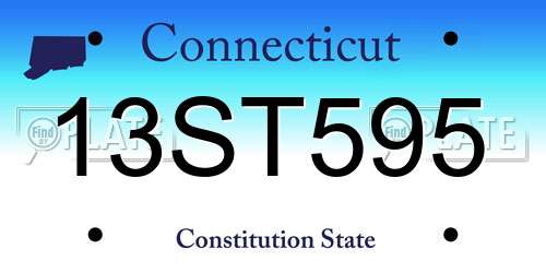 13ST595 Connecticut License Plate