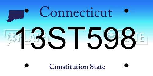 13ST598 Connecticut License Plate