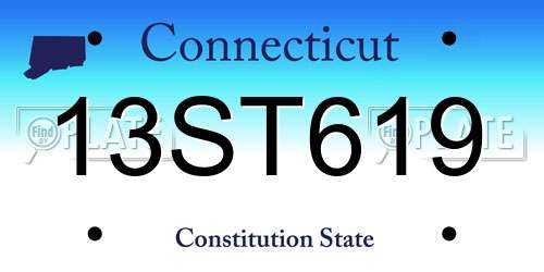 13ST619 Connecticut License Plate