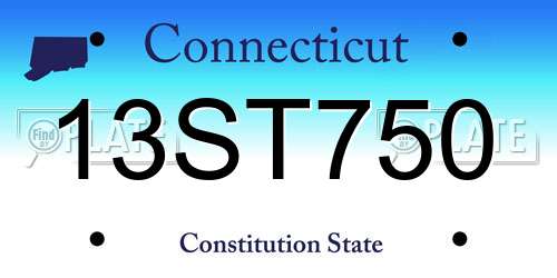 13ST750 Connecticut License Plate