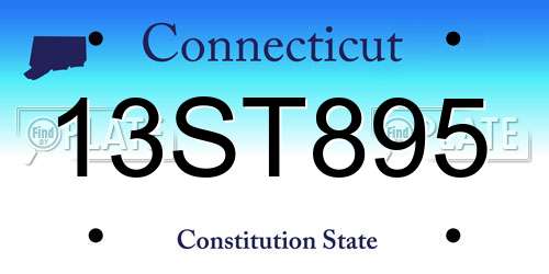 13ST895 Connecticut License Plate