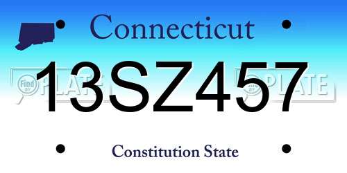 13SZ457 Connecticut License Plate
