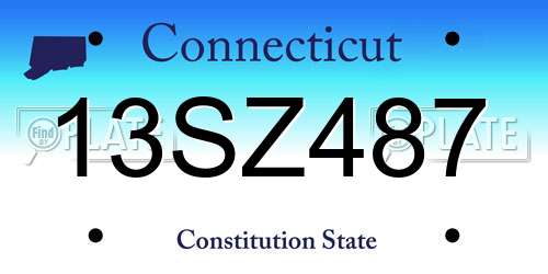 13SZ487 Connecticut License Plate